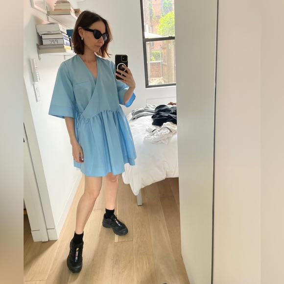 Ganni Tafetta Mini Wrap Dress - Picture 4 of 12